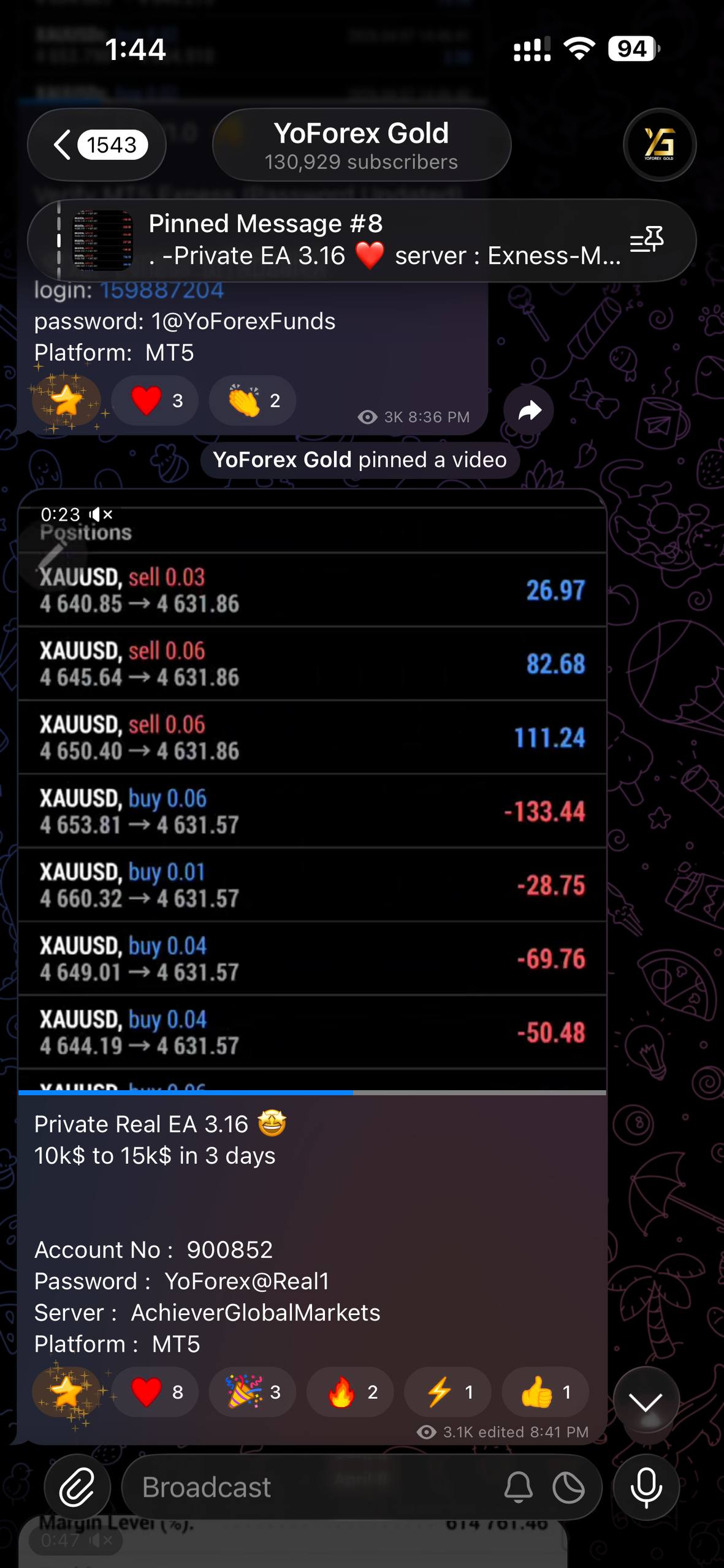 TP3 Hit — chart showing take profit 3 reached