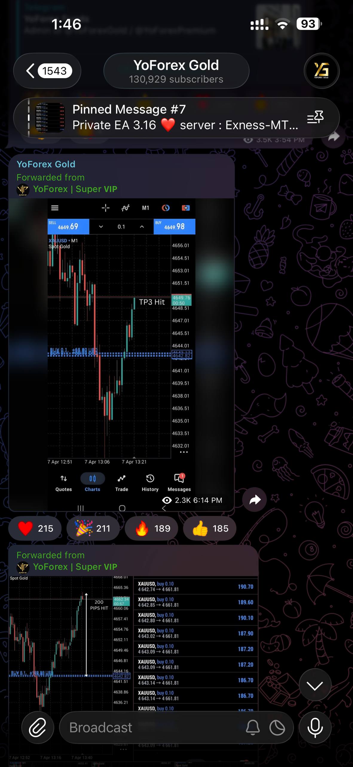 XAUUSD positions — Private Real EA 3.16
